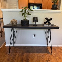 Grey And Black Console Table 