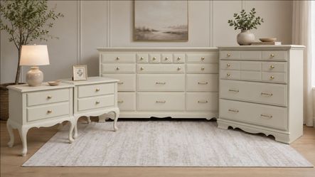 Professionally Refinished Solid Wood Bedroom Set – 4 Pieces