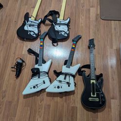 Xbox 360 Rockband/Guitar Hero Controllers and Games