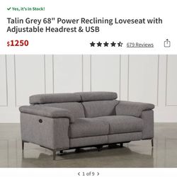 Living Spaces Reclining Loveseat 