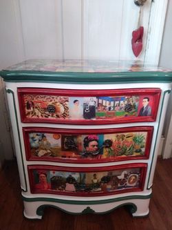 Frida Kahlo end table/nightstand.