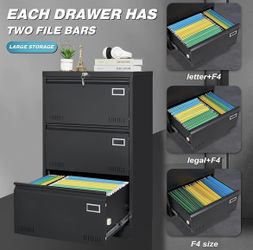 Office cabinet for sale 3 Drawer Metal Lateral File Cabinet with Lock, Office Vertical Files Cabinet