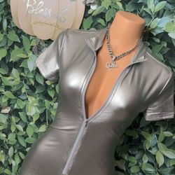 Metallic Sliver Romper 