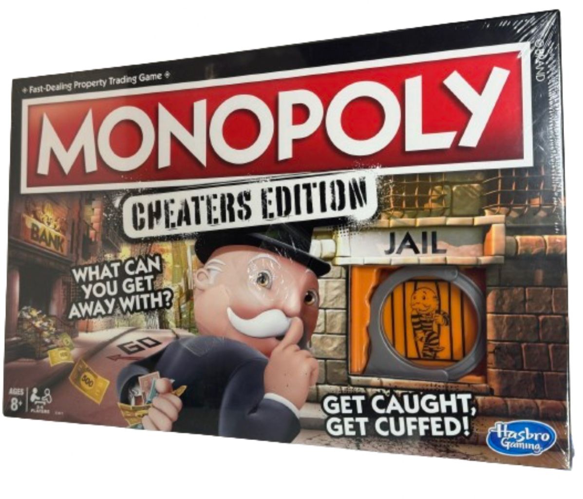 Hasbro Monopoly Game Cheaters Edition Board Game Family Fun 2-6 Players 8+ New