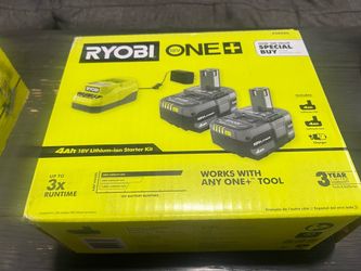 Ryobi 18V ONE+ 4Ah Lithium-Ion Starter Kit and jigsaw tool new