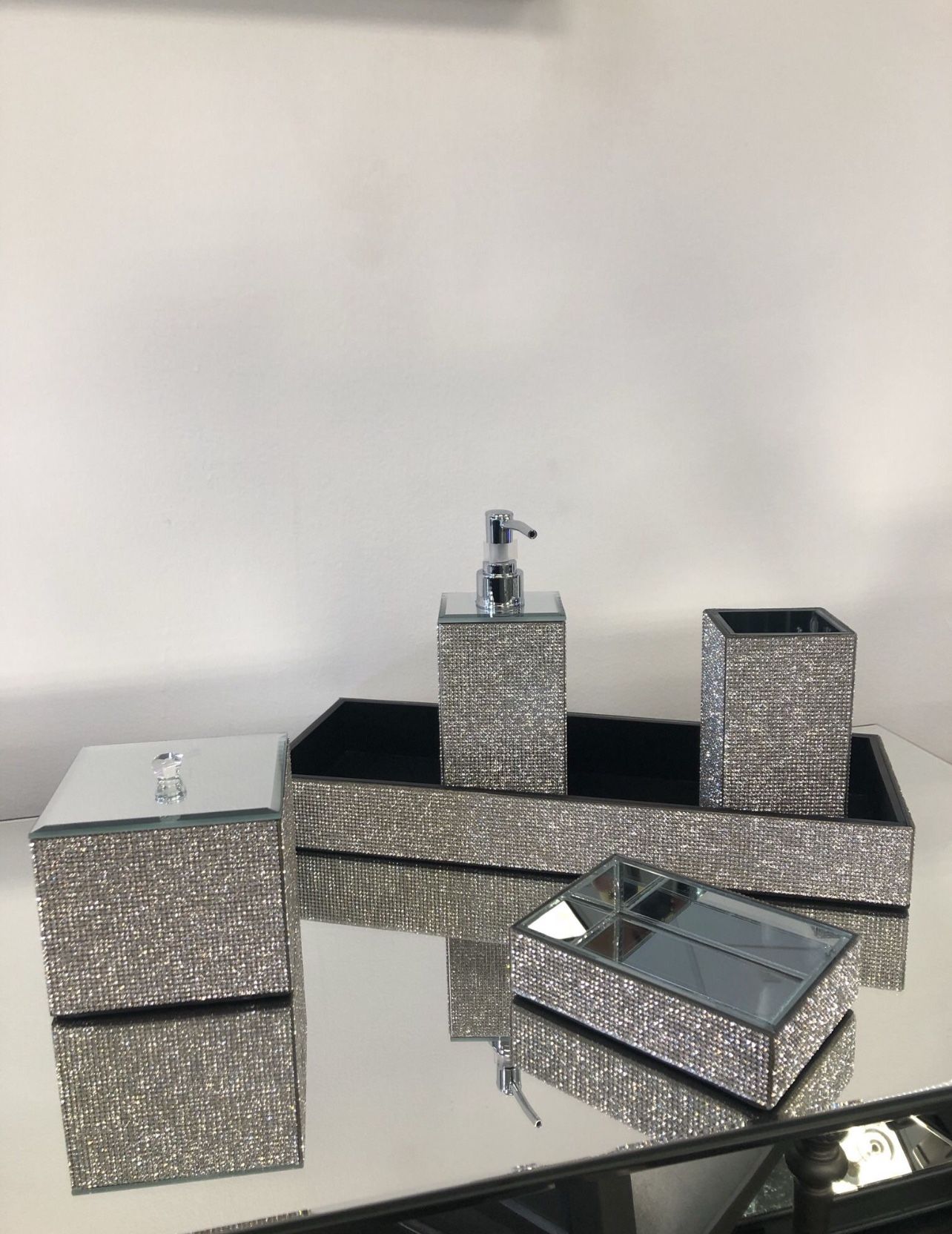 5 Pc Bling Bathroom Set