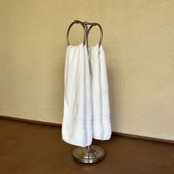 One Heavy Freestanding Stainless Steel Double Body Towel Ring Floor Stand Holder