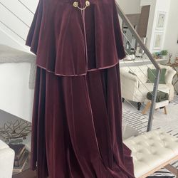 Stunning Cinema-Level Handmade In Venice Italy — Opera Crimson Red Velvet Renaissance Cloak Cape Adult Costume Cosplay