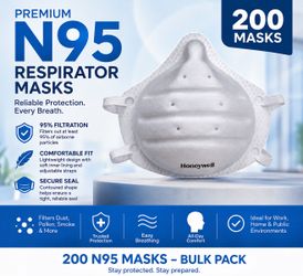 Case of 200 N95 masks Honeywell brand