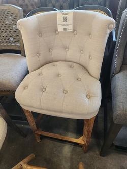 Emma 30" Armless Counter Bar Stool, White