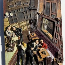 Vintage 3D wall plaque "Bistro" by Juarez Machado
