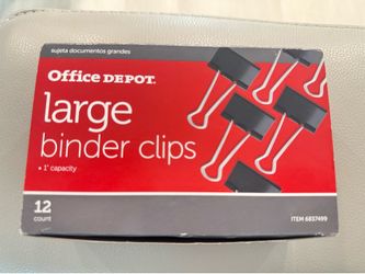 12 COUNT PER BOX OFFICE BINDER CLIPS SIZE  LARGE