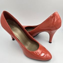 Womens 4" High Heel Fioni Poppy Patent Leather Pump Stiletto Size US7 EU38.5