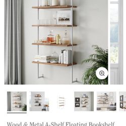 Nathan James Theo 4 shelf Floating Bookcase