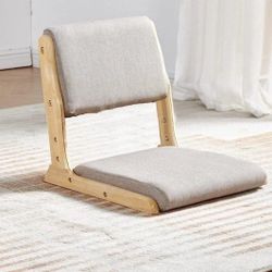 Tatami Chair with Back Support Meditation Floor Seating for Living Room Balcony Foldable Portable Legless