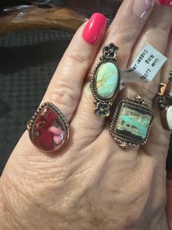 Copper and gemstone rings