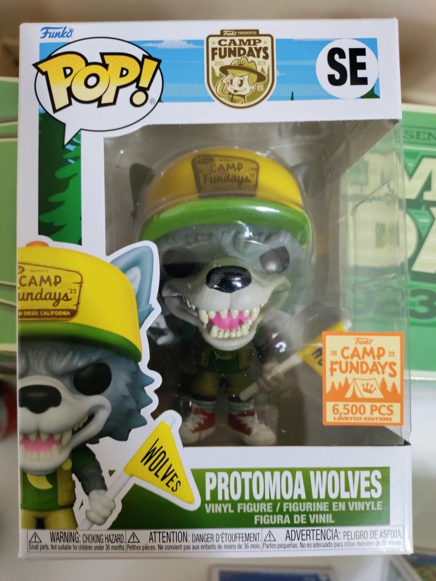 NEW FUNKO POP! PROTOMOA WOLVES 6,500 PCS CAMP FUNDAYS EXCLUSIVE MASCOT  FREDDY !!