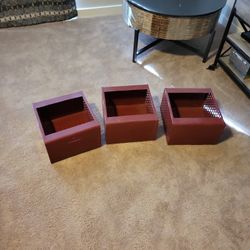 3 Metal Storage Bins/ Shelves