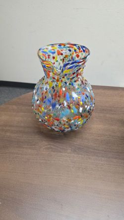 Mexican Hand-Blown Glass Confetti Vase