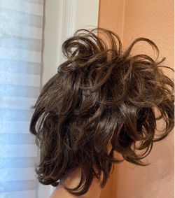 Dark Brown Curly Hair Bun Scrunchie