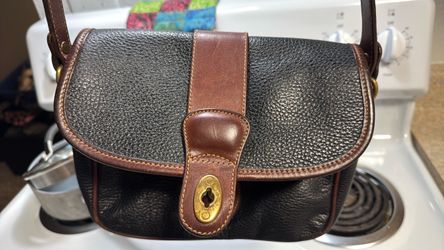 Vintage 1995 COACH Leather Handbag | Black & British Tan | Style 4224