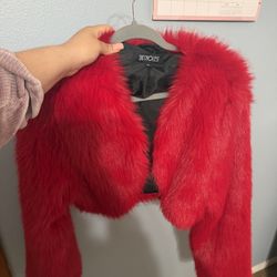 Red Fur Rave Coat 