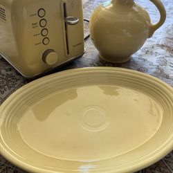 Yellow Kitchen Items (Fiestaware & Retro Toaster)