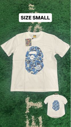 Bape teeshirt white and blue size small