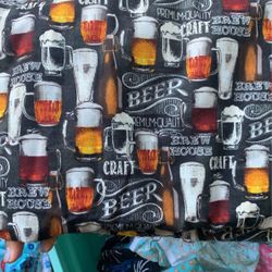 Beer Fabric 100 % Cotton 8 Yards 