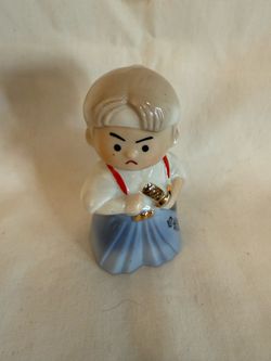 Vintage Japanese Ceramic Byakkotai Samurai Boy Bell