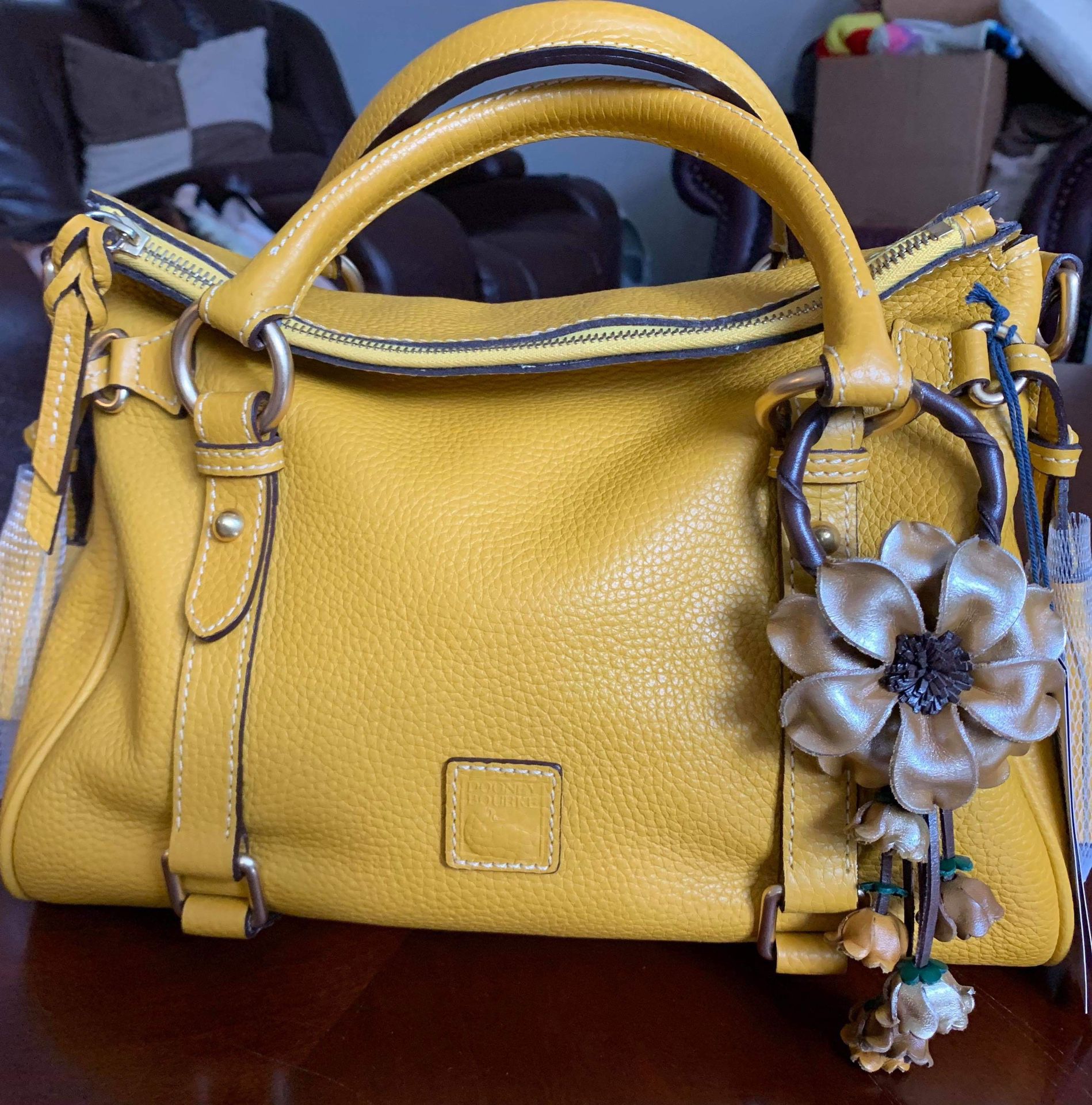 Dooney and Bourke small AWL MUSTARD RETIRED color Dooney and satchel HTW color
