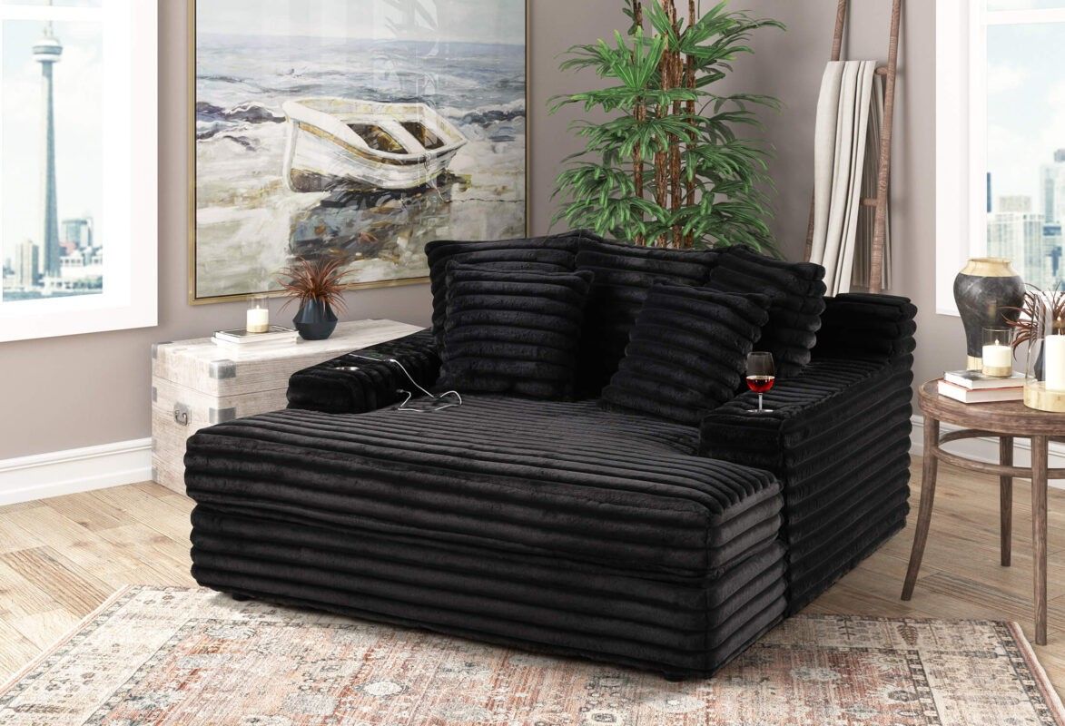 ✨Chaise Lounge w/ Cupholders and USB Charging Ports✨