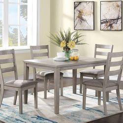 Wooden Dining Table and 4 Chairs Modern Style Upholstered F2602 