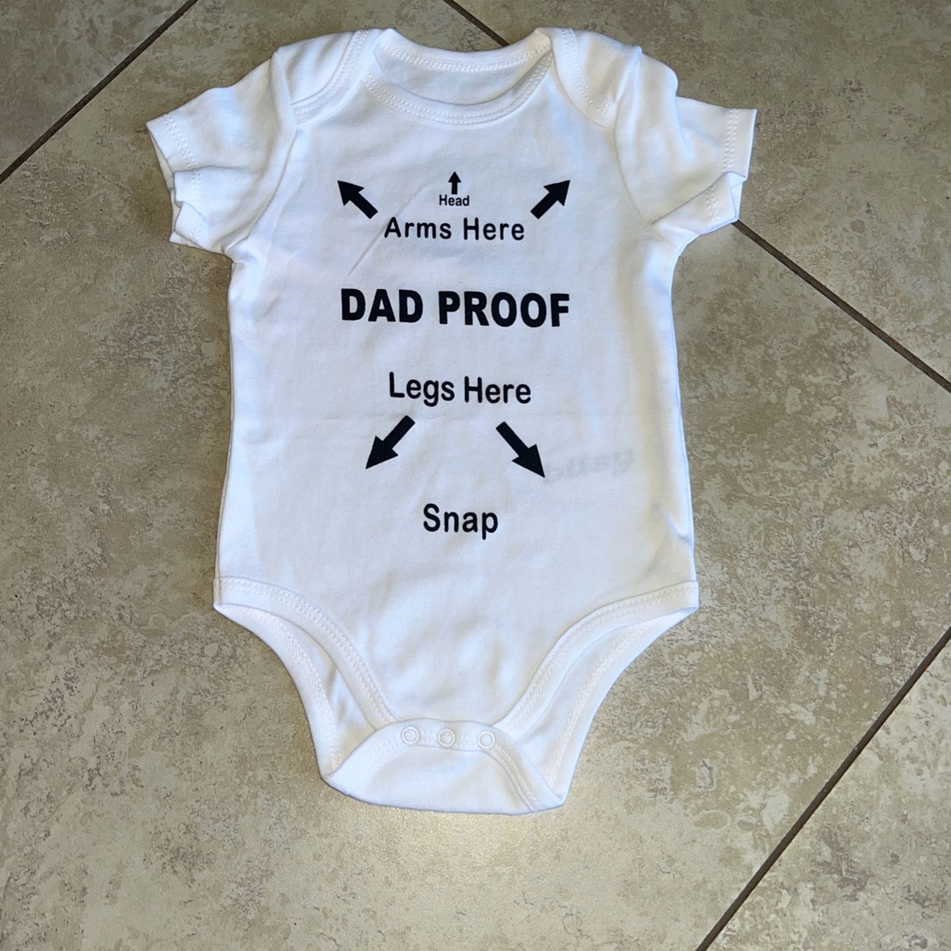 bitsy Baby Boy’s / Girl’s Dad Proof Onesie, Size 6 Months