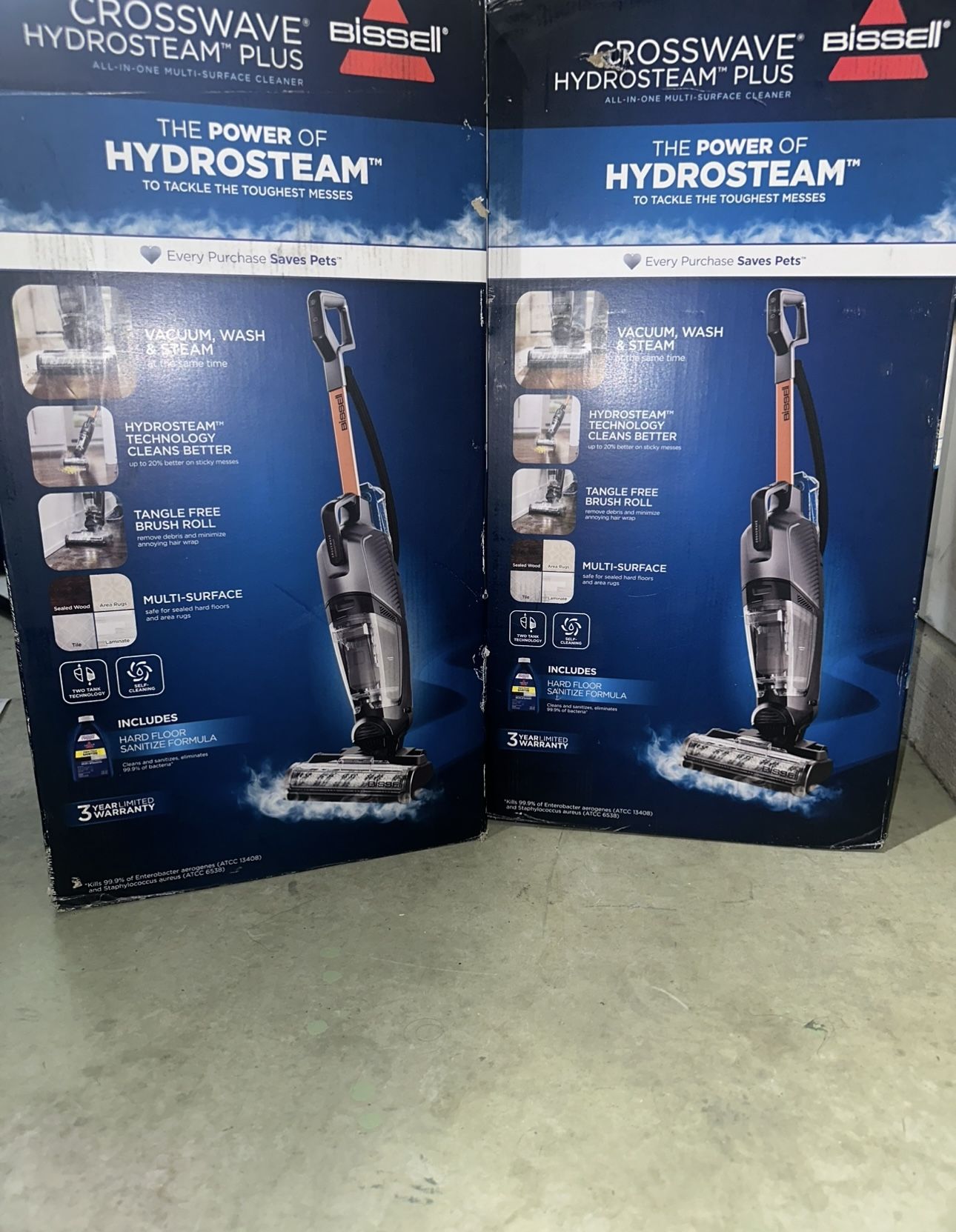 2 NEW Bissell CrossWave HydroSteam+ – All-in-One Vacuum Mop