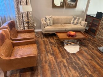 Sofa and club chairs