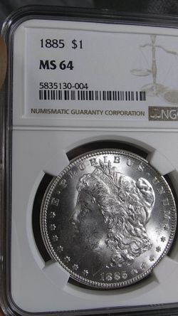 MS64 1885 SILVER dollar Morgan beauty