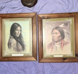 Pair of Framed Native American Portrait Prints