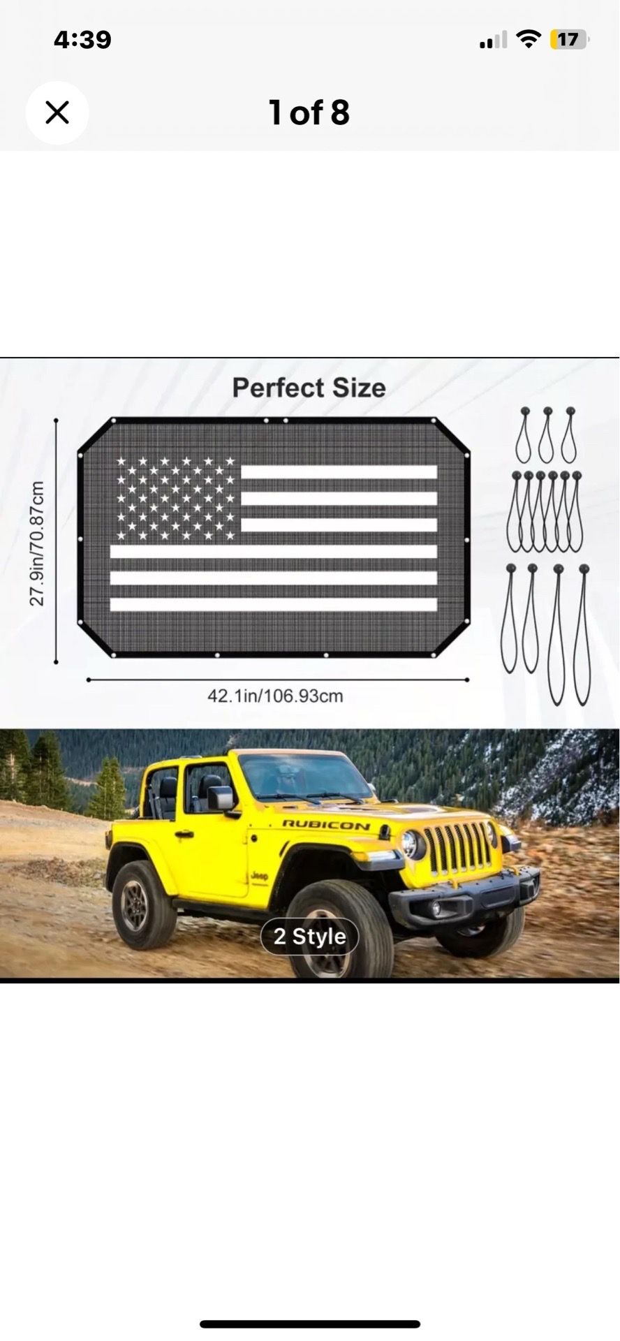 JEEP American Flag Sunshade