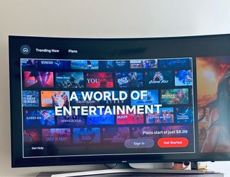 65 inch Samsung curved smart TV with Samsung’s TV plus