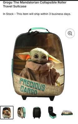 Grogu The Mandalorian Collapsible Roller Travel Suitcase