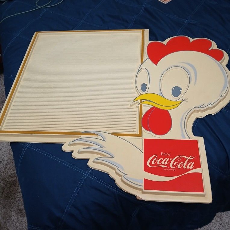 1950's Coca-Cola Menu Board Display With Chicken.