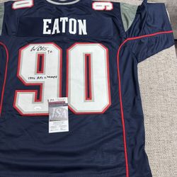 Chad Eaton Signed Autograph Custom Jersey - JSA Coa - New England Patriots