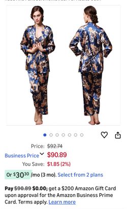 Women'S Dragon Pattern Floral Print Silky Pj Sets Sleepwear