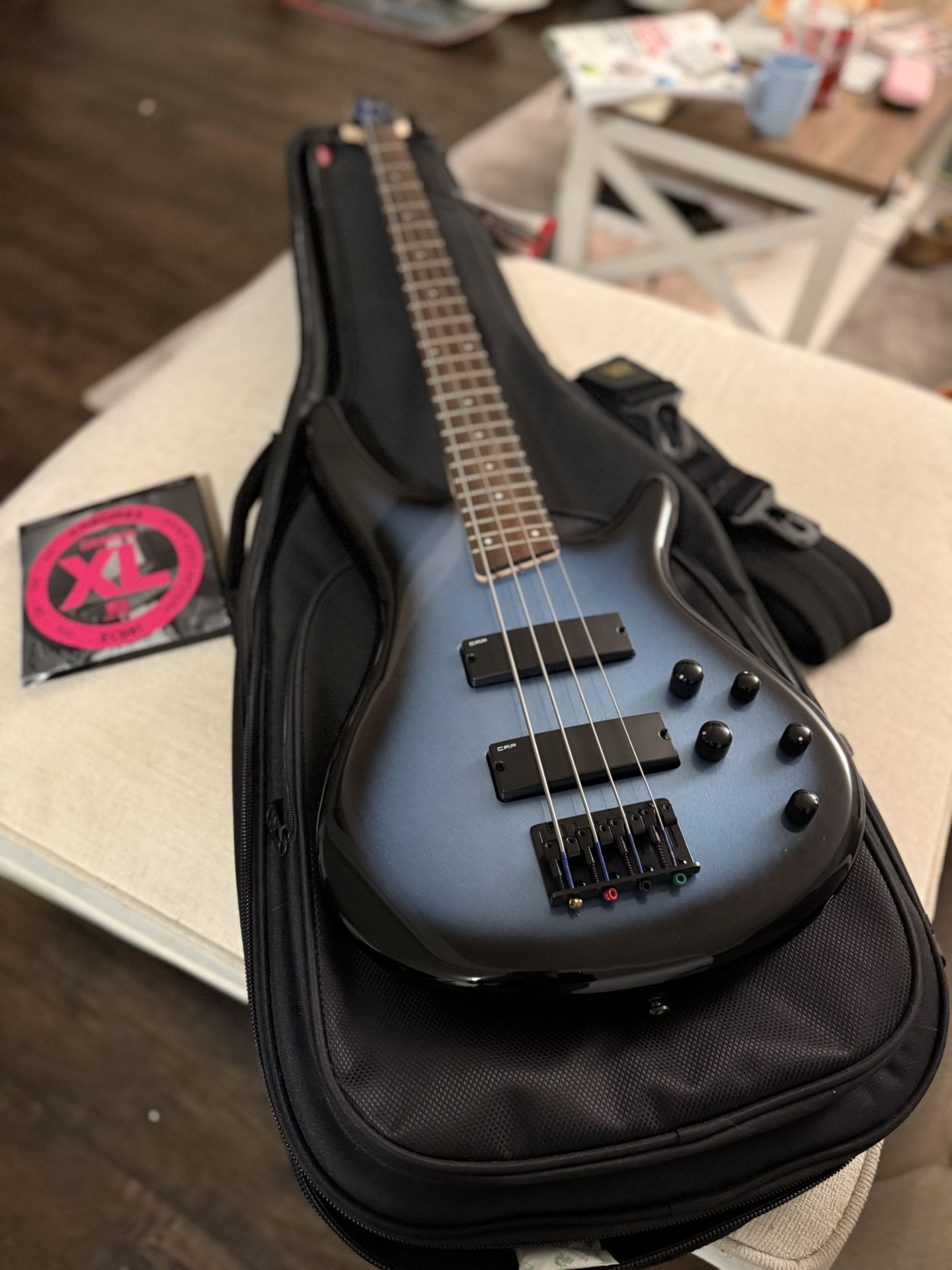 Blue/Black Ibanez Bass Guitar