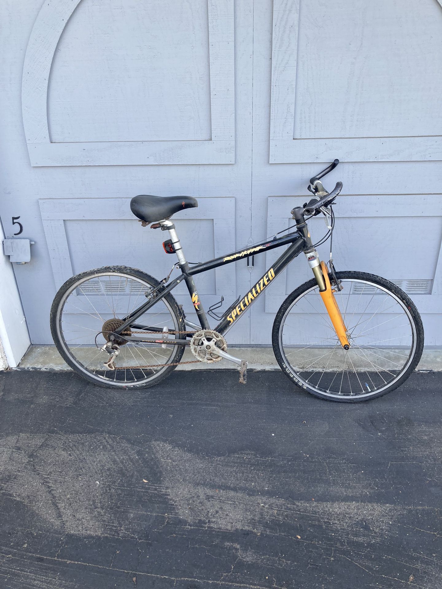 Specialized Rockhopper mountain bike with Schwinn Quick Wrap LED