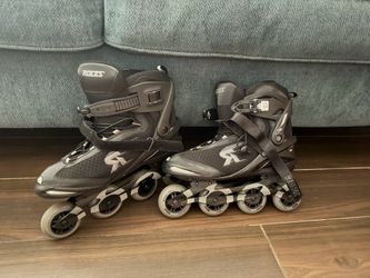 Roces black & gray in line roller blades size 15