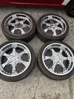 18" 6 SPOKE VCT SenDel S12 style 18x8 4 Lug Chrome wheels