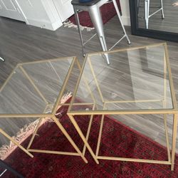 2 Glass Top Tables 