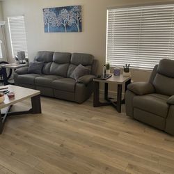 Leather Recliner Sofa & Chair Set